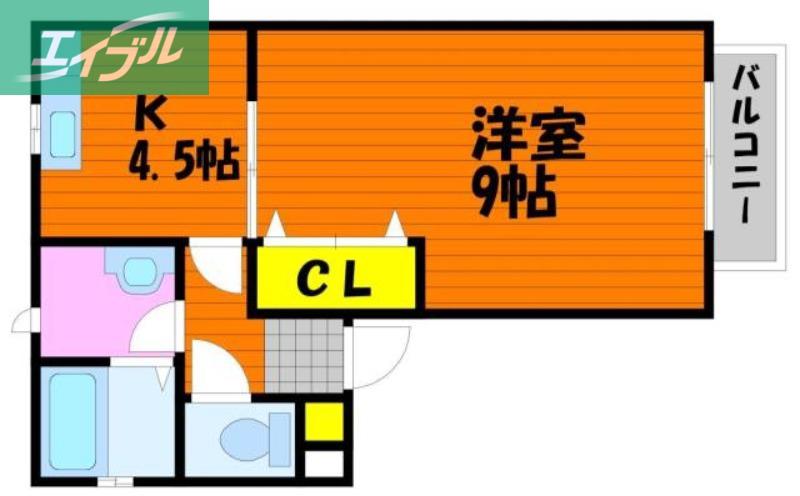 平和荘(1K/1階)の間取り写真