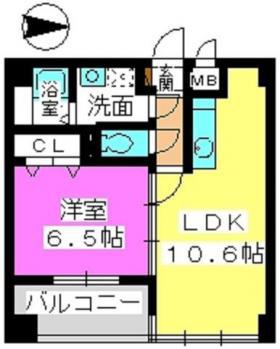 リスペクトガーデン(1LDK/2階)の間取り写真