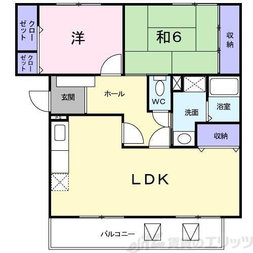 ルミエール(2LDK/2階)の間取り写真