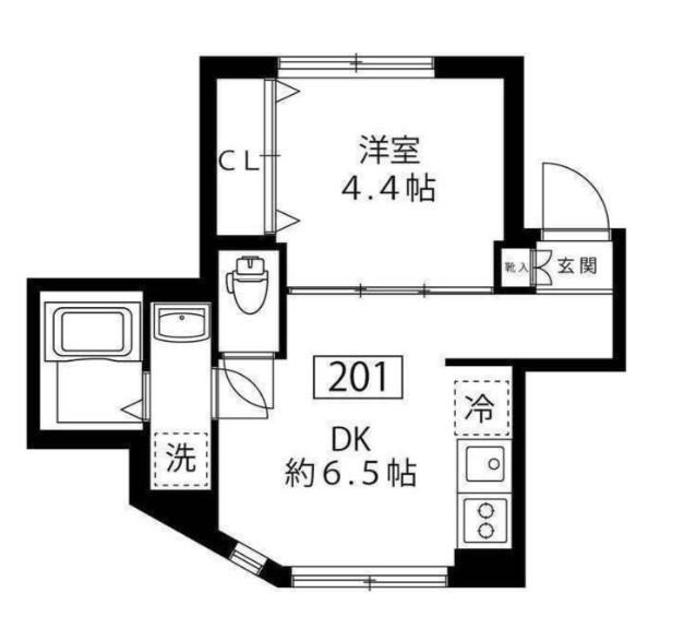 FACTORY NAKAMEGURO(1DK/2階)の間取り写真