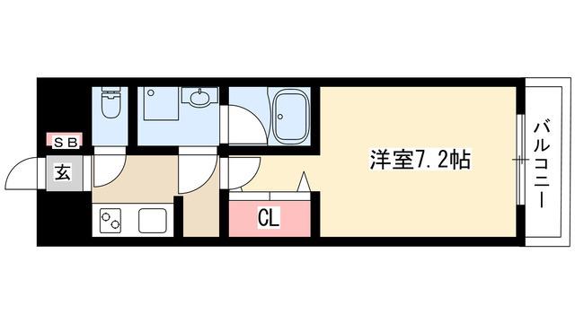 セノアタワー泉(1K/11階)の間取り写真