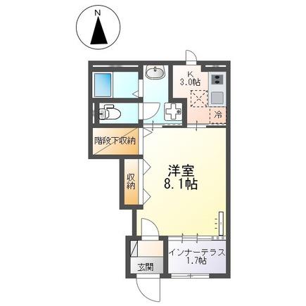 スターテラスII南田町(1K/1階)の間取り写真