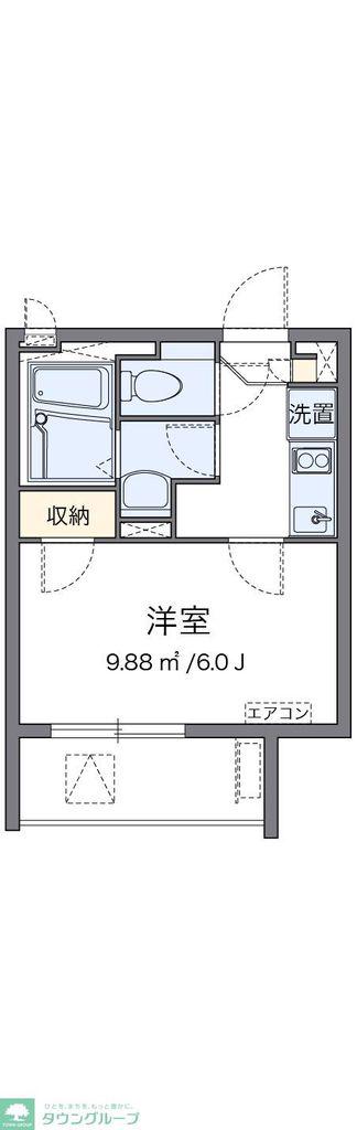 クレイノクレージュ柳原(1K/1階)の間取り写真