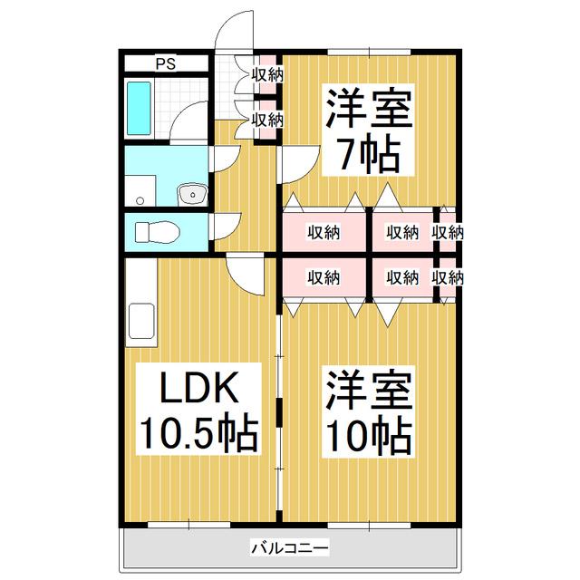 ステージⅠ(2LDK/3階)の間取り写真