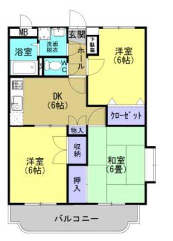 アグリR&O(3DK/2階)の間取り写真