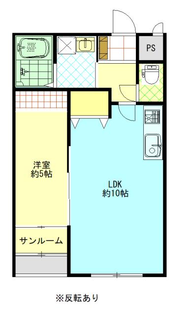 アトランテス・ハル(1LDK/3階)の間取り写真