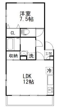 八千代台西アーバンハイツ(1LDK/1階)の間取り写真