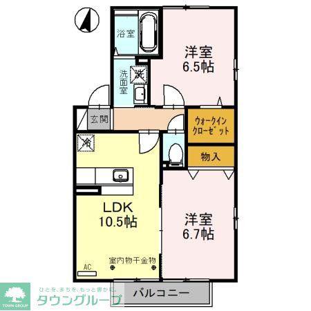 ROSE VILLA(2LDK/2階)の間取り写真