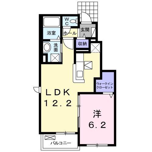 ティファニー I(1LDK/1階)の間取り写真