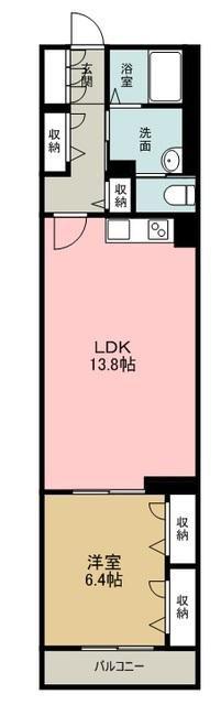 ドミール フジ(1LDK/2階)の間取り写真