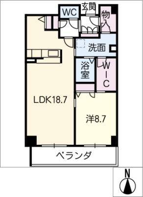 ヴィッテルーア(1LDK/5階)の間取り写真