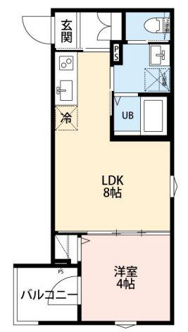 ヘゼリヒフラット 中浦和(1LDK/2階)の間取り写真