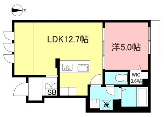 スペリオル駒沢(1LDK/1階)の間取り写真