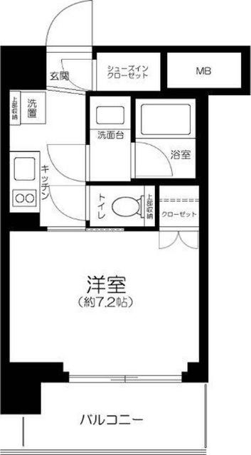 武蔵小杉 GATE HOUSE(1K/2階)の間取り写真