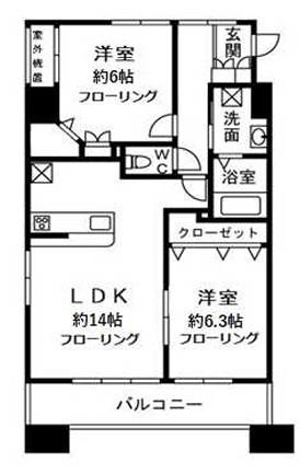 パークアレー川口(2LDK/3階)の間取り写真