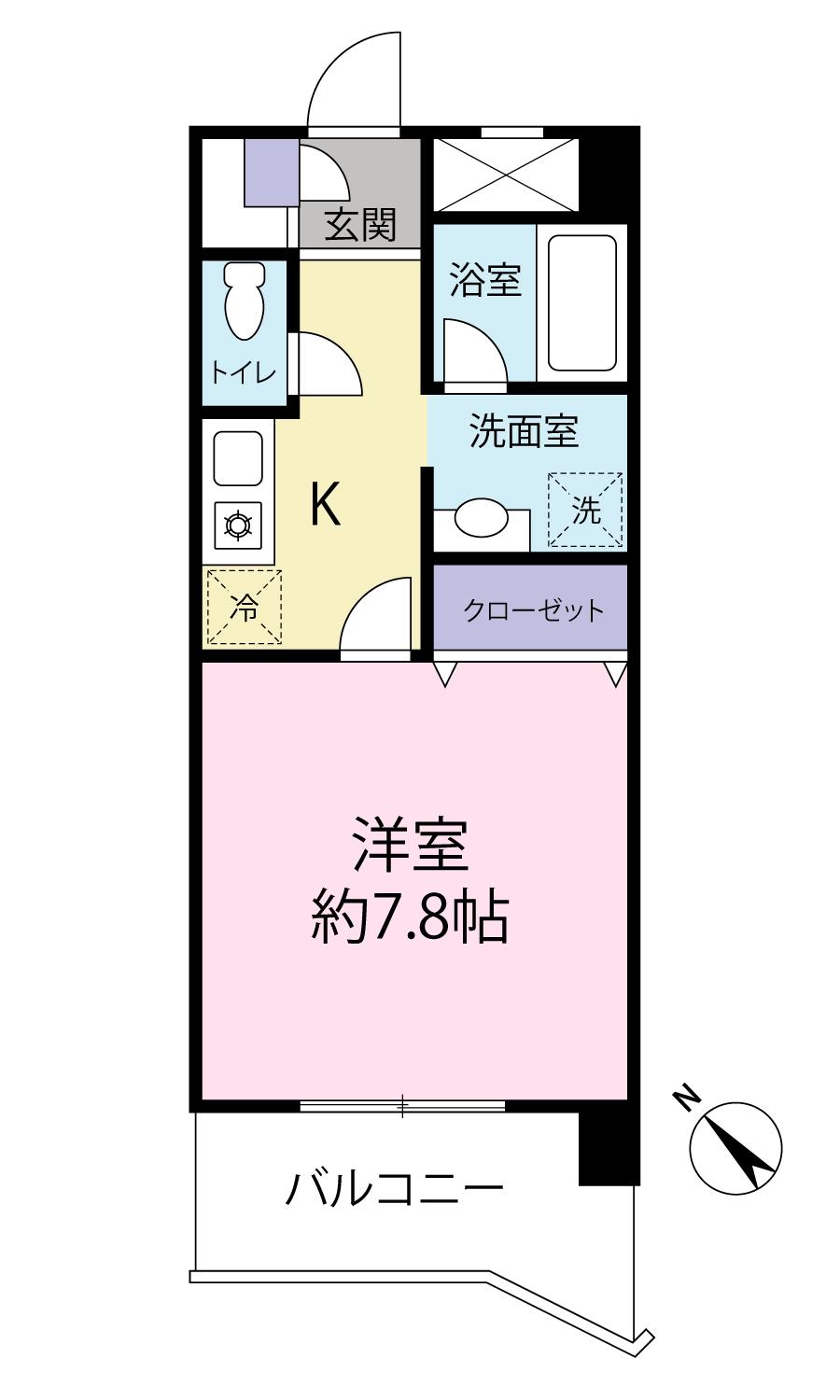 プリマヴェーラ(1K/4階)の間取り写真