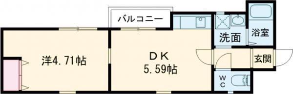 アイリハイツ(1DK/2階)の間取り写真