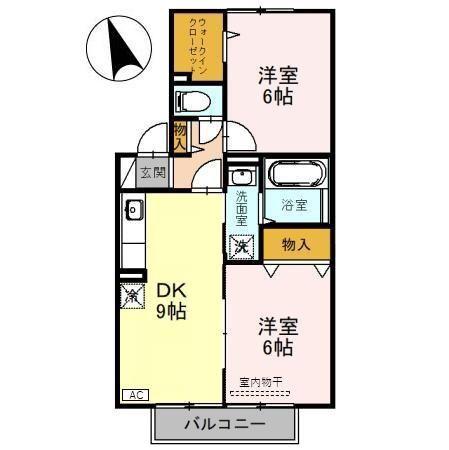 ルーチェ(2DK/2階)の間取り写真