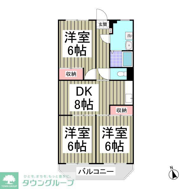 風見鶏グランドハイツII(3SDK/4階)の間取り写真