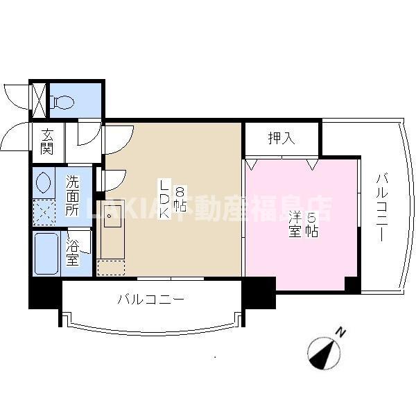 アルプス西梅田(2LDK/9階)の間取り写真
