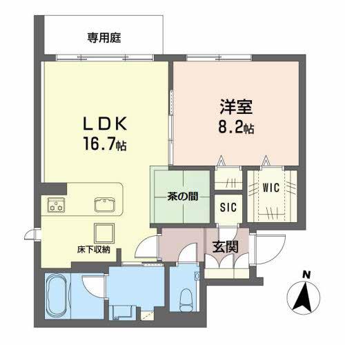 GRANDE御影中町(1LDK/1階)の間取り写真