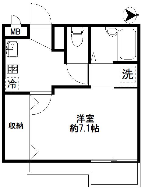J・RESIDENCE亀戸(1K/2階)の間取り写真