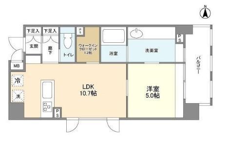 ORSUS ASAKUSA(1LDK/5階)の間取り写真