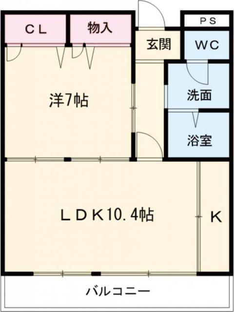 ロイヤルグリーン(1LDK/2階)の間取り写真