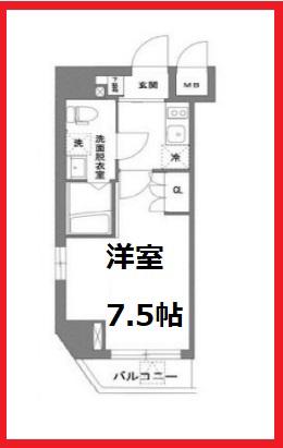 ラ・ヴィータ新御徒町(1K/7階)の間取り写真