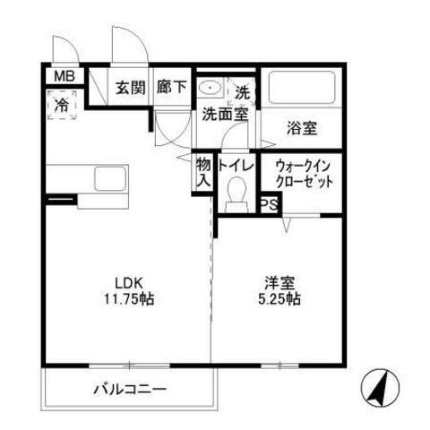 FAIRY TAIL(1LDK/2階)の間取り写真