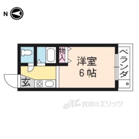 パープルバンブー(1K/3階)の間取り写真