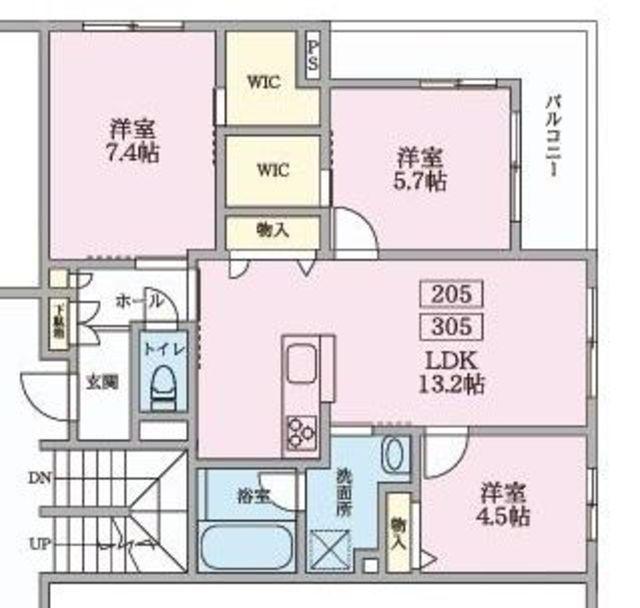 プレリュード(3LDK/3階)の間取り写真