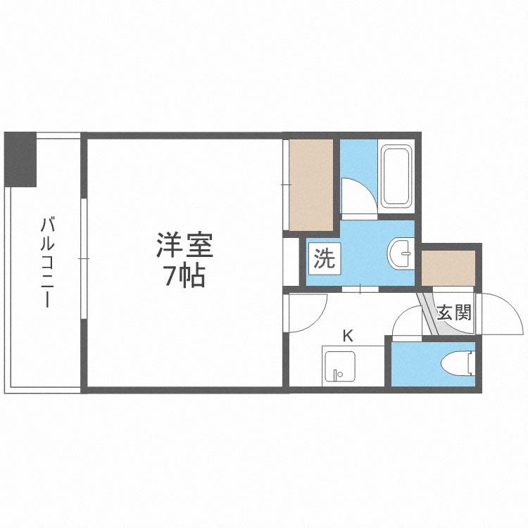 DSタワー大博通(1K/7階)の間取り写真