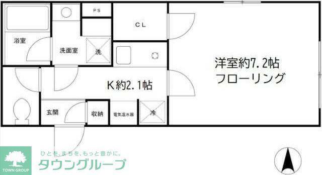 押上ベイス(1K/2階)の間取り写真