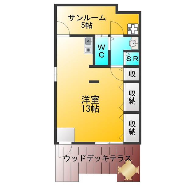 西武新宿線 上石神井駅 徒歩6分 1階建 築71年(1SK/1階)の間取り写真