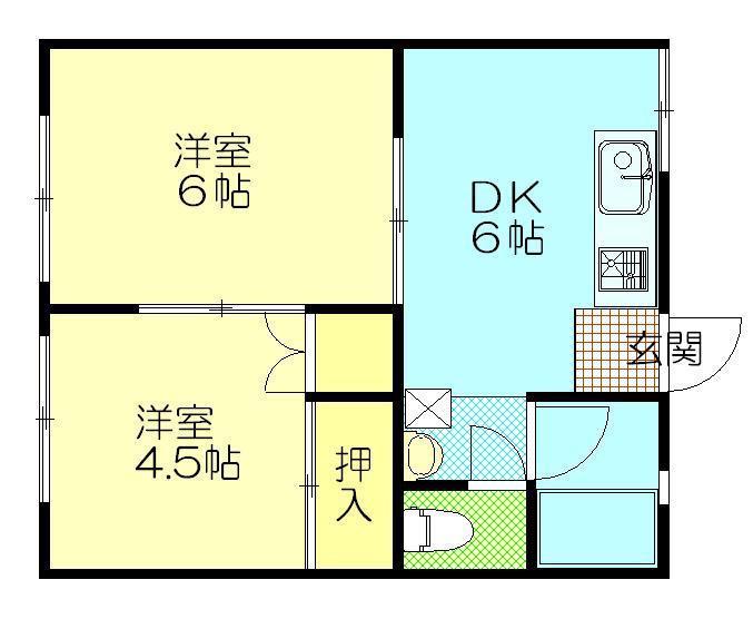 フォレスト21(2DK/3階)の間取り写真