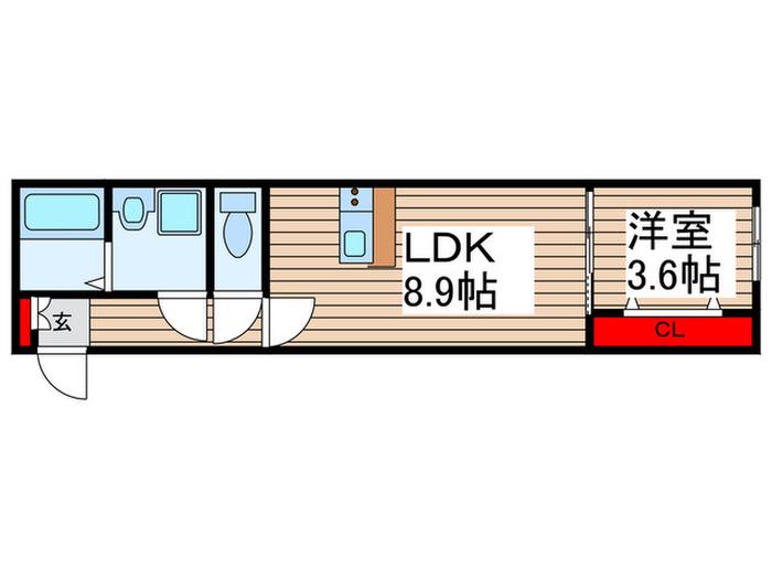 TRINITY天王台(1LDK/3階)の間取り写真