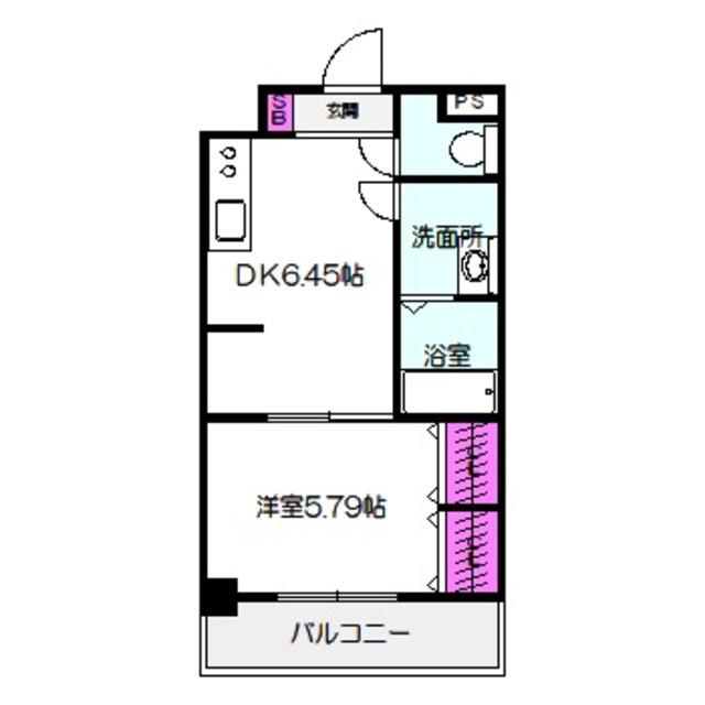 グランシャイニー(1DK/8階)の間取り写真