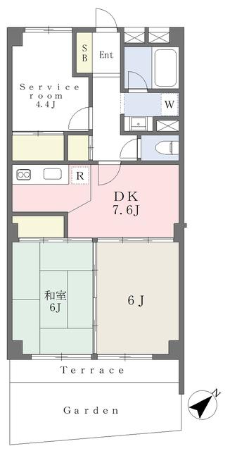 サンコート平和ヶ丘(2SDK/2階)の間取り写真