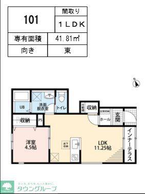 リーブルファイン春日部樋堀(1LDK/1階)の間取り写真