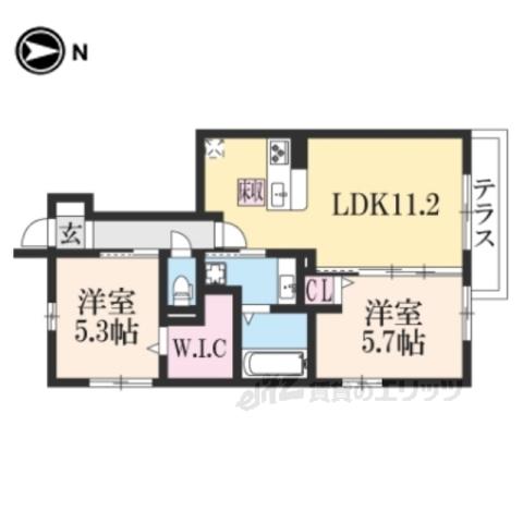 コットンハウス3(2LDK/1階)の間取り写真