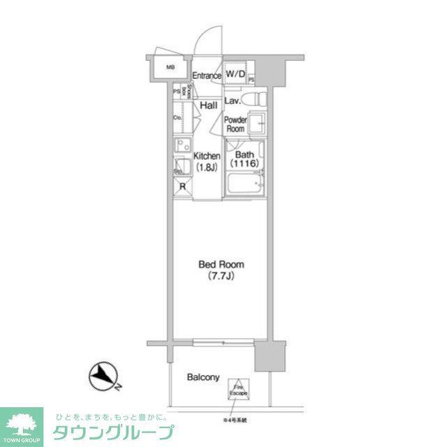 コンフォリア南砂町(1K/2階)の間取り写真