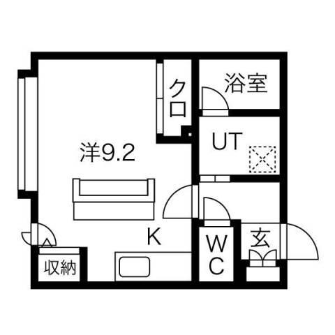 AUBE(1K/1階)の間取り写真