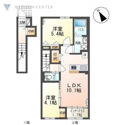 プレシア(2LDK/2階)の間取り写真