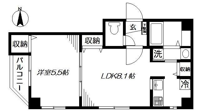 TERRACE東浅草(1LDK/2階)の間取り写真