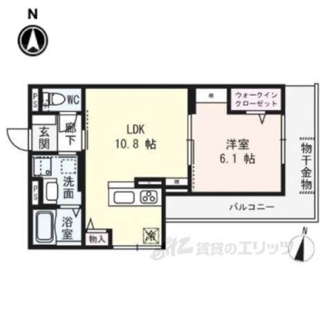 CASALIBERTYBALANCETH(1LDK/2階)の間取り写真