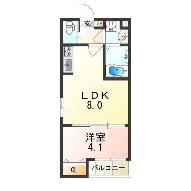H-MAISON住吉II(1LDK/1階)の間取り写真