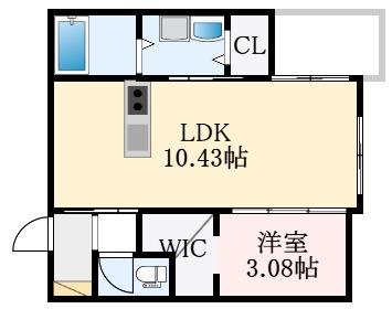 REGALEST初芝駅(1LDK/3階)の間取り写真