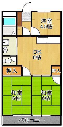 シャトレ三ヶ森II(3DK/3階)の間取り写真