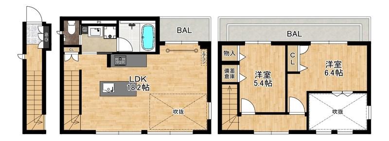 HALE LUANA(2LDK/2階)の間取り写真